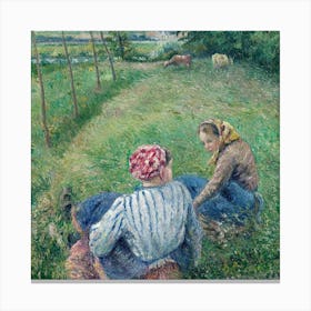 Two Women In A Field Canvas Print