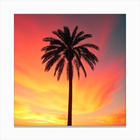 Sunset Palm Tree Canvas Print