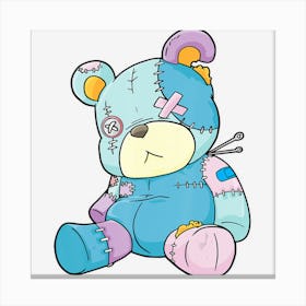 Trending Pastel Goth Teddy Bear Nu Goth Menhera Kawaii Canvas Print