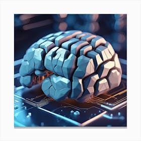 Brain On A Circuit Board 65 Canvas Print