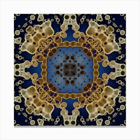 Abstraction Golden Pattern On Blue Canvas Print