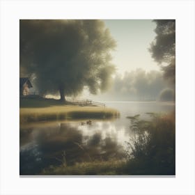 House On A Lake 1 Canvas Print