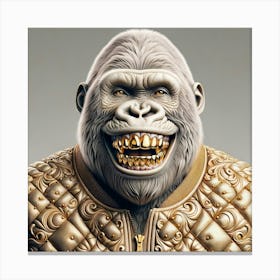 Gorilla With Gold Teeth 1 Canvas Print