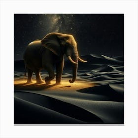 Elephant In The Desert 1 Canvas Print