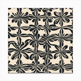 Black And White Floral Pattern Canvas Print