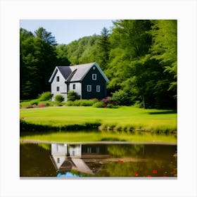 Pond And House 2 Canvas Print