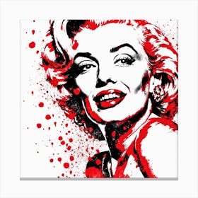 Marilyn Monroe Portrait Ink Painting (4) Canvas Print