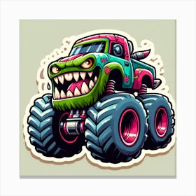 Monster Truck Sticker Canvas Print