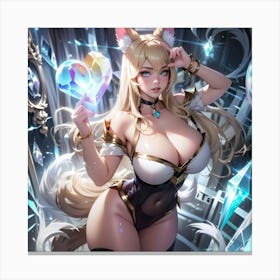 Sexy Wolf Girl Canvas Print