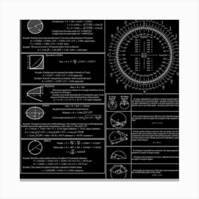 Black Background With Text Overlay Mathematics Trigonometry Canvas Print