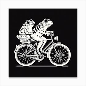 Frogs On A Bicycle 2 Canvas Print