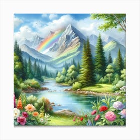 Rainbow In The Mountains 1 Canvas Print