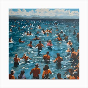 Swimming In The Ocean Canvas Print