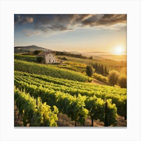 Sunset In Tuscany 2 Canvas Print