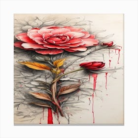 Bloody Rose Canvas Print
