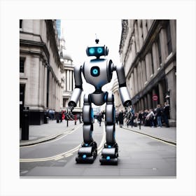 Robot On The Street 2 Canvas Print