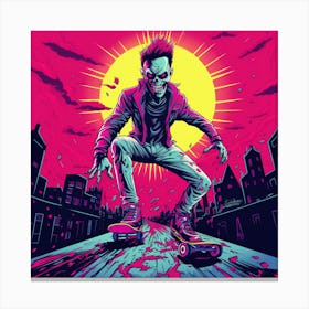 Zombie Skateboarder Canvas Print