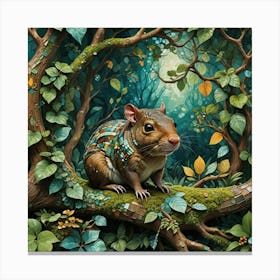 An Agouti In The Forest Canvas Print