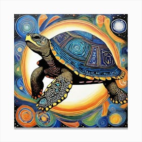 Turtle In Space 3 Canvas Print