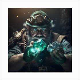 Steampunk Man With Crystals Canvas Print