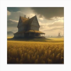 House In A Field 8 Canvas Print