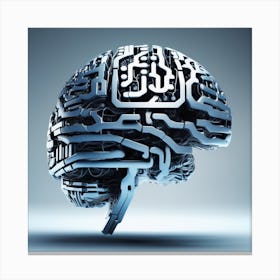 Brain With Circuit Board Canvas Print