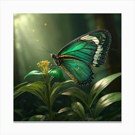 Butterfly In The Forest Canvas Print