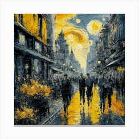 Starry Night, Urban Street Van Gogh Style Art Print Canvas Print