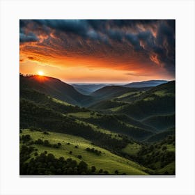 Sunset In The Mountains 7 Canvas Print