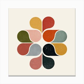 Geometric Flower Square Canvas Print