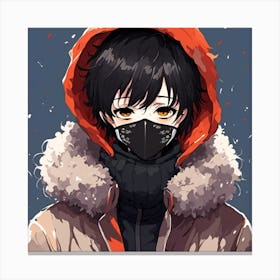Anime Girl In Hoodie Canvas Print