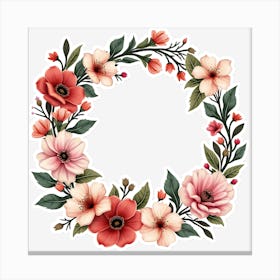 Floral Wreath 3 Canvas Print