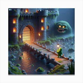 Castle At Night 3 Canvas Print