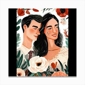 Portrait De Couple Canvas Print