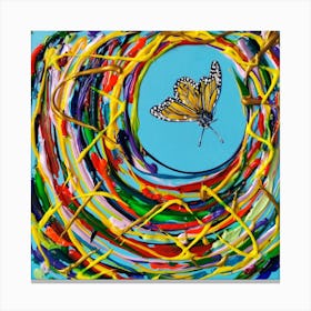 Yellow Butterfly / 30x30cm Canvas Print