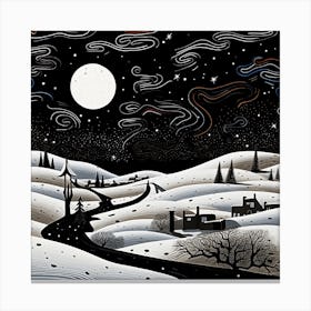 Night In The Snow Canvas Print