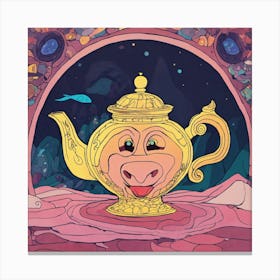 Illustrate A Talking Teapot With Eyes And Mouth (1) Canvas Print