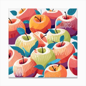 Apples On A Table Canvas Print