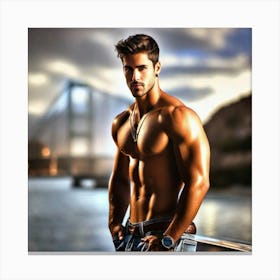 Shirtless Man 1 Canvas Print