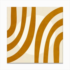 Golden Wavy Lines Canvas Print