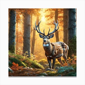 Deer In The Forest 151 Canvas Print