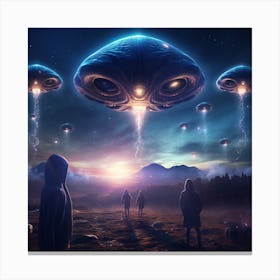 Aliens In The Sky 4 Canvas Print