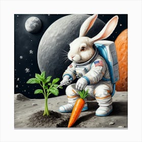 Rabbit On The Moon 1 Canvas Print