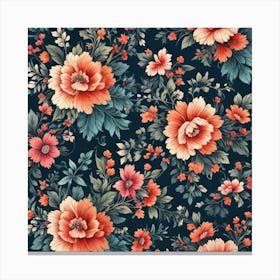 Beautiful Fabric With Floral Pattern 1677817646(1) Canvas Print