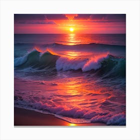 Sunset At The Beach 10 Canvas Print