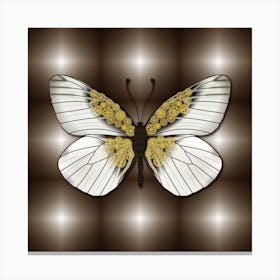 Mechanical Butterfly The Aporia Crataegi On A Brown Background Canvas Print