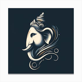 "Elegance in Ebony: Lord Ganesha's Silhouette" - This artwork portrays Lord Ganesha with a modern twist, merging divine symbolism with contemporary design. The use of monochromatic shades highlighted by subtle gold accents against a deep black backdrop gives this piece a majestic and timeless quality. The fluidity of the lines and the elegant curves capture Ganesha's tranquil yet powerful presence. This piece is an homage to the deity's role as the remover of obstacles and lord of wisdom, perfect for bringing a sense of sophistication and spirituality into any space. It is a splendid choice for both devotees and art aficionados looking for a minimalist yet profound representation of divine serenity. Canvas Print