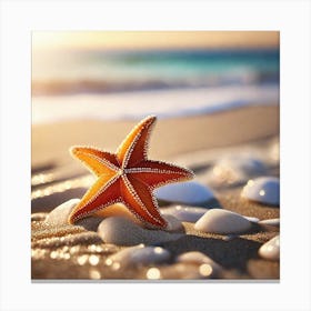 Starfish On The Beach 10 Canvas Print