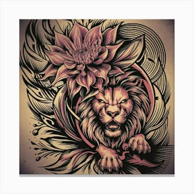 Lion Tattoo Design Canvas Print