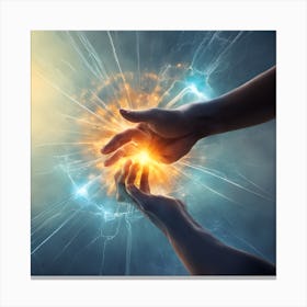 0 One Hand Touches The Other, And Energy Spreads Eve Esrgan V1 X2plus (1) Canvas Print